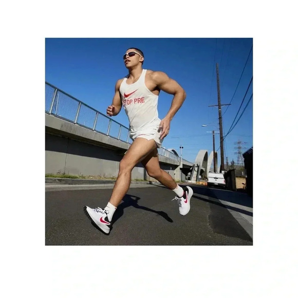 New Nike Revolution 7 Men's Road Running Shoes White/FIRE RED-Black Size 12.5 - Picture 3 of 16